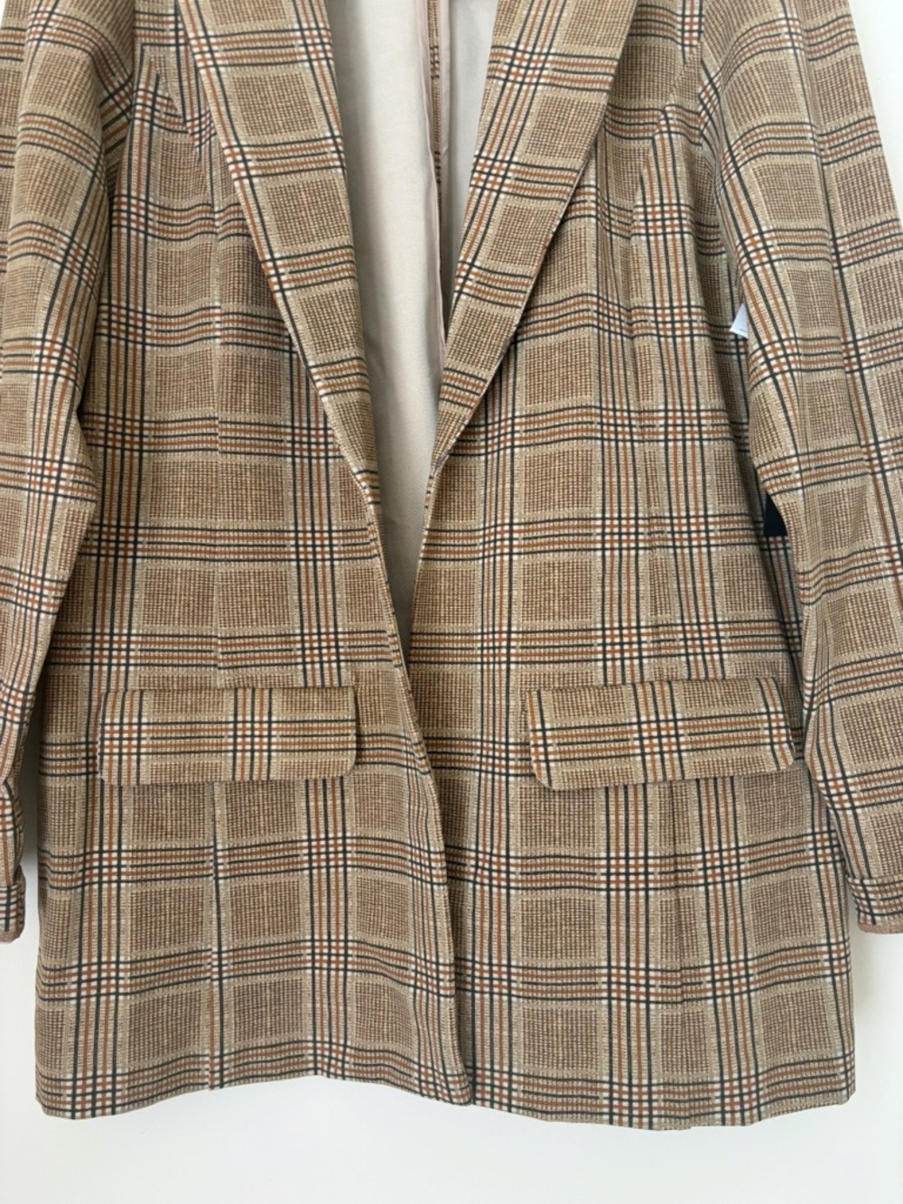 Liverpool Jeans Brown Plaid Stretchy Boyfriend Blazer XL NEW NWT - Picture 2 of 7
